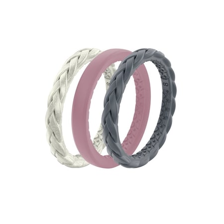Groove Life Groove Life Serenity Unisex Round Assorted Stackable Rings Silicone Water Resistant Size 8 R9-112-08